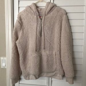 No boundaries teddy bear half zip pullover